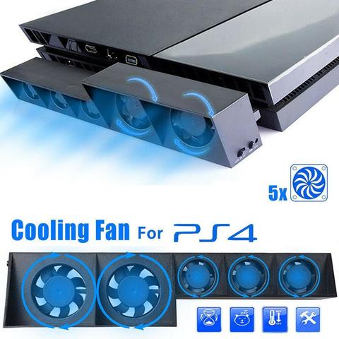 Sistema de ventilación inteligente TP4-005 para PlayStation 4, dispositivo de refrigeración para control de temperatura, modo turbo, 5 ventiladores y cable USB para PS4 ► Foto 1/6