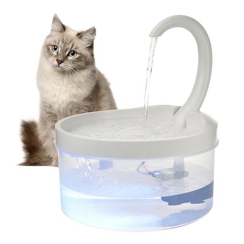 2L para fuente de agua para gato USB automática perro bebiendo fuente con luz LED alimentador de bebedero fuente de beber para mascotas dispensador ► Foto 1/6