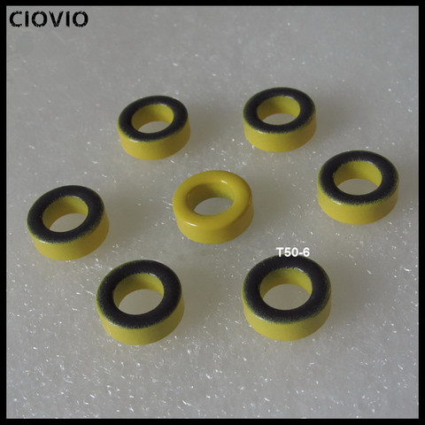 CIOVIO 20 piezas-núcleo Toroidal de hierro en polvo de carbonilo, núcleo RF Toroide HF, núcleo de HAM QRP para filtros RF, inductores PFC, micrófonos amarillos ► Foto 1/6