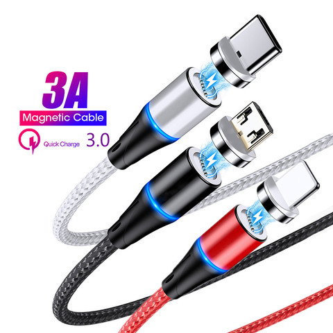 Redmi 9 3A cargador rápido de tipo C magnética Micro USB 8 Pin Cable de teléfono para iphone, Samsung, J7 A51 Huawei MatePad X Honor 20S Umidigi ► Foto 1/6