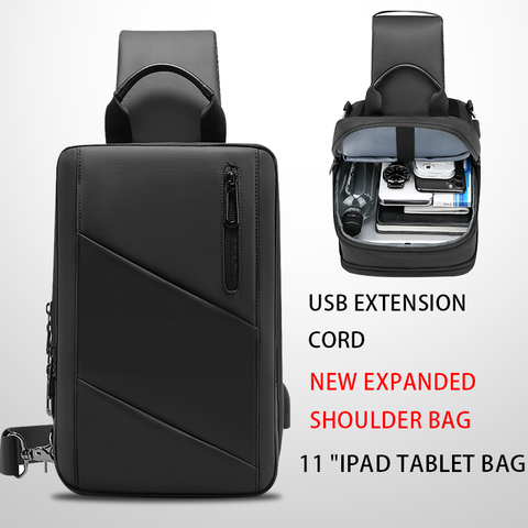 EUROCOOL-Bolso cruzado multifunción escalable para hombre, bolsa de pecho con carga USB, bandolera de hombro n2003, novedad de 2022 ► Foto 1/6