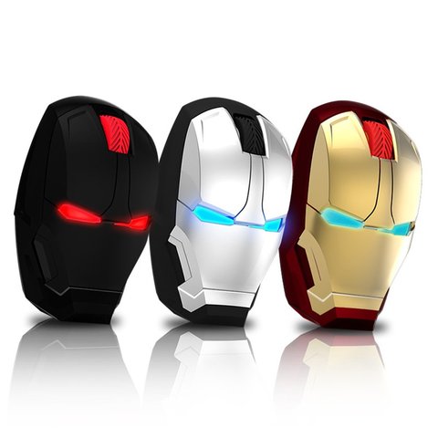 Ratón con diseño de Iron Man inalámbrico, ergonómico, portátil, 2,4G, receptor USB óptico, para PC, portátil, Mac Book ► Foto 1/6