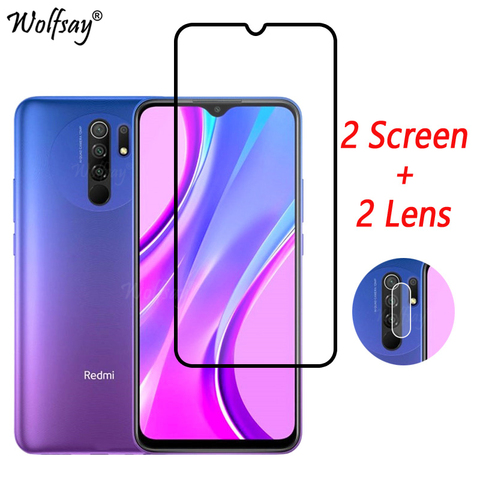 Protector de pantalla de vidrio templado para Xiaomi Redmi 9, cubierta completa para cámara de vidrio Redmi 9, 8, 8A, 7, 7A, 6A, 6,53 pulgadas ► Foto 1/6