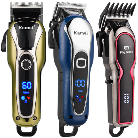 Conjuntos Cortadora de cabello profesional eléctrica recortadora de pelo potente recargable LCD afeitadora de barba bigotes patillas de cabello kit de herramentas de corte el pelo para adultos y niños ► Foto 1/6