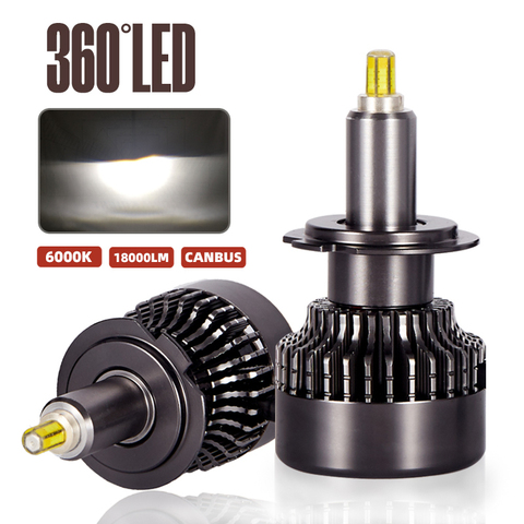 2 uds Turbo Led H7 Canbus 360 ° bombillas de faro delantero de coche H1 H8 H11 H16 9005 9006 9012 llevó la lámpara 12V 12V 6000K 18000LM 360 grado, Mini diodos ► Foto 1/6