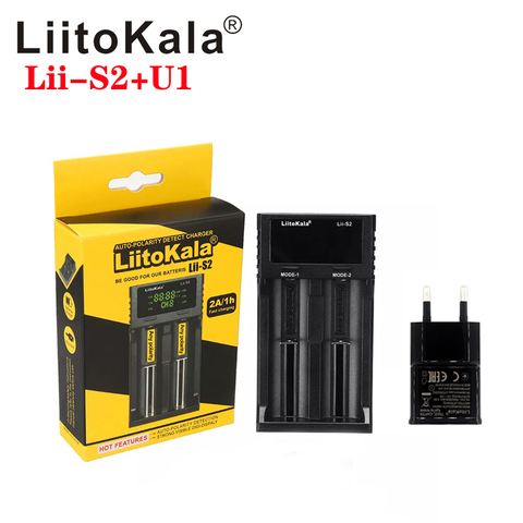 LiitoKala lii-S1lii-S2 lii-S4 LCD 3,7 V 18650, 18350, 18500, 16340, 21700, 26650, 1,2 V, AAA AA NiMH cargador de batería de litio ► Foto 1/6