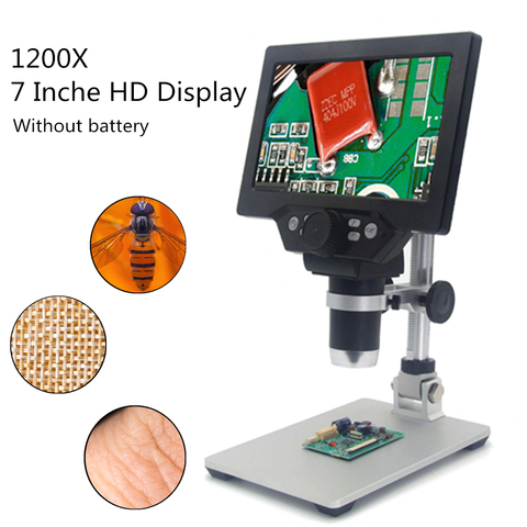 Microscopio Digital electrónico G1200, 12MP, 7 pulgadas, gran pantalla LCD, soldadura, herramienta de aumento de amplificación continua ► Foto 1/6