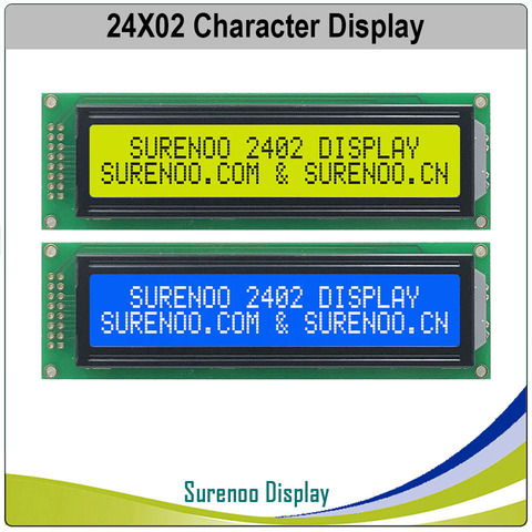 Módulo de pantalla LCD de 242 caracteres, 24X2, LCM, azul, amarillo, verde, con retroiluminación, 2402 ► Foto 1/3