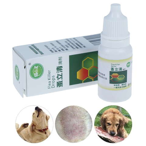 Insecticida antipulgas para perros y gatos, insecticida antipulgas para piojos, insecticida líquido para matar insectos, para mascotas, cachorros y gatos, 8ml ► Foto 1/4