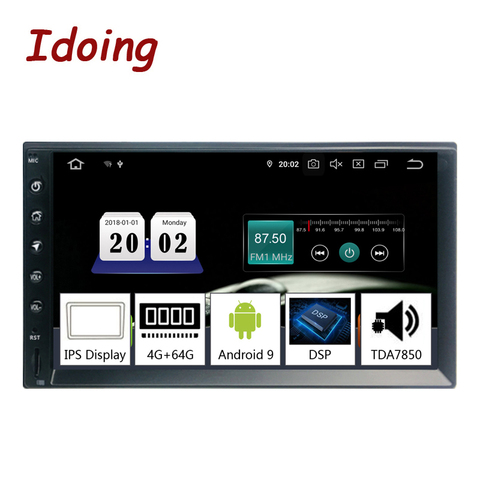 Idoing-REPRODUCTOR DE Radio Universal PX6, pantalla IPS de 7 pulgadas, 2Din, 4G + 64G, GPS para coche, Android, Bluetooth 5,0, TDA7850 ► Foto 1/6