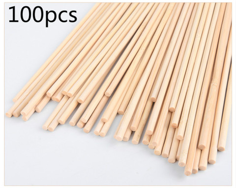 Palo de madera redondo para manualidades, piruletas de hielo y modelos, espiga de pastel para manualidades, madera útil para el hogar, 100 Uds. ► Foto 1/6