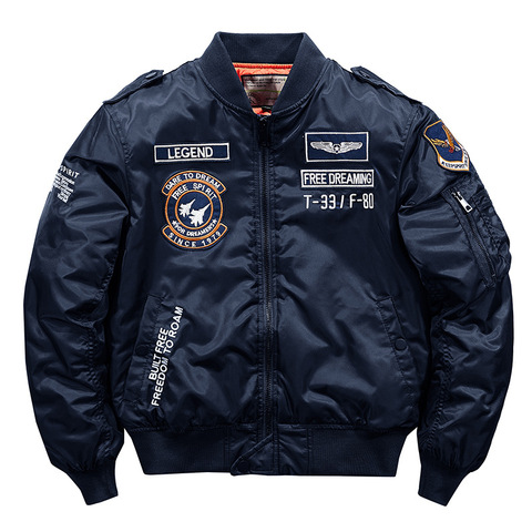 Chaqueta de Hip hop hombres de alta calidad de armada del ejército blanco militar de Ma 1-1 piloto aviador hombres chaqueta de los hombres ► Foto 1/6