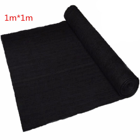 Aire acondicionado de tela para el hogar, accesorios purificadores de aire HEPA de carbón activado, color negro, 1m x 1m, 3mm de grosor ► Foto 1/6