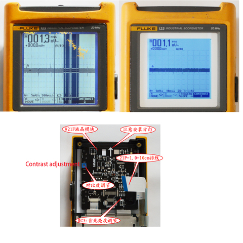 Nuevo lcd pantalla Compatible con para FLUKE 123, 124 de 125 lcd de matriz pantalla tableta Digital para Fluke 43B ► Foto 1/4