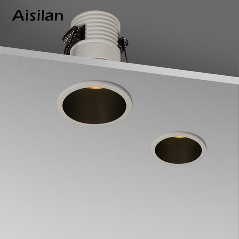 Aisilan Mini led Downlight 5,5 CM corte agujero gabinete deep anti reflejos spot light gabinete de vino, iluminación de ventana 7W CREE CRI 93 ► Foto 1/6