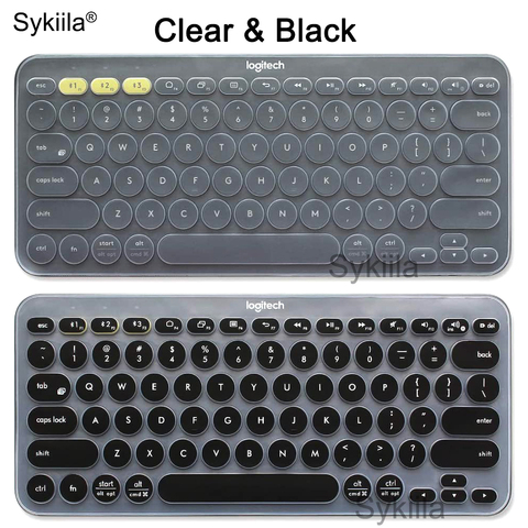 Cubierta de teclado K380 para Logitech K 380, Negro claro transparente inalámbrica, película de silicona de EE. UU., TPU, delgada, en inglés ► Foto 1/6