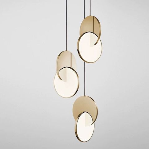 Anillo de luces Led, lámpara colgante geométrico moderno, circular, lámpara colgante de hierro para dormitorio, iluminación decorativa para interior ► Foto 1/6