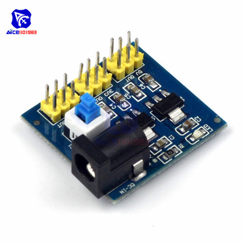 Convertidor de corriente continua de 2,1x5,5, módulo de fuente de alimentación reductor, DC-DC, 6-12V a 3,3 V, 5V, 800mA, indicador para Arduino ► Foto 1/4