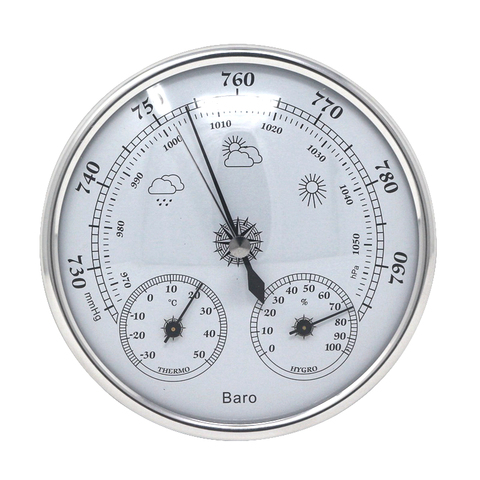 Termómetro de barómetro analógico higrómetro para colgar en la pared temperatura humedad Monitor medidor de presión atmosférica para uso en el hogar ► Foto 1/6