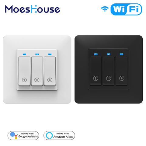 Interruptor inteligente de pared wifi para persiana motorizada, Control remoto para persianas enrollables compatible con Alexa y Google Home ► Foto 1/6