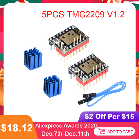 Motor paso a paso BIGTREETECH TMC2209 V1.2, controlador UART VS TMC2208 TMC2130 A4988, piezas de impresora 3D para Ender 3 SKR V1.3 V1.4 mini E3 ► Foto 1/6