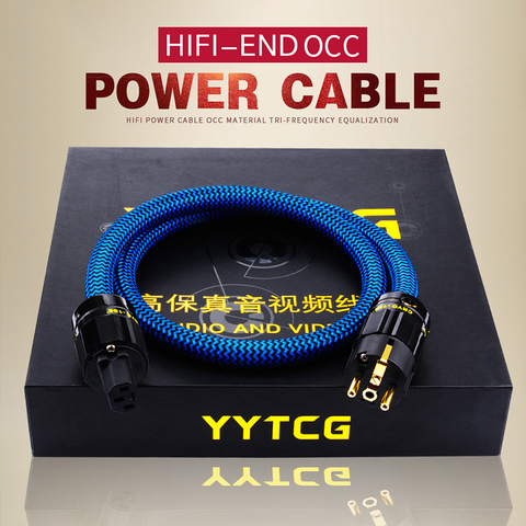 YYTCG-Cable de potencia de alta fidelidad, Cable de alimentación de alta gama 6N OCC con enchufe europeo ► Foto 1/6