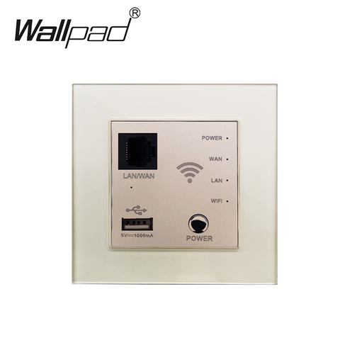 Conector de pared para enrutador WIFI, Panel de cristal dorado, Wallpad, 86mm x 86mm ► Foto 1/4