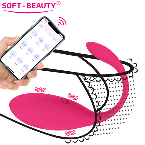 Vibrador de silicona APP control remoto inalámbrico G-spot masaje de clítoris estimulador Kegel bola huevo vibrador juegos para adultos, Juguetes sexuales para mujeres ► Foto 1/6