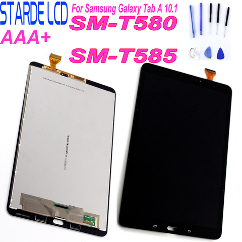 STARDE LCD de reemplazo para Samsung Galaxy 10,1 SM-T580 T585 pantalla LCD de montaje de digitalizador con pantalla táctil blanco y negro con herramientas ► Foto 1/6