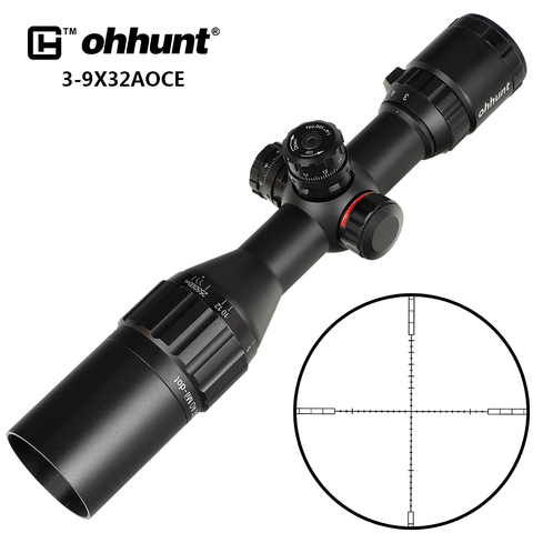 Ohhunt-mira óptica de caza para Rifle táctico, retículas de punto medio Mil compactas de 3-9x32 AO, cierre con parasol, 1/2 ► Foto 1/6