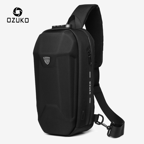 Bandolera OZUKO a la moda para hombre, bolsos de hombro antirrobo multifunción, impermeable, carga USB para hombre, Bolsa Bandolera de pecho de viaje corto ► Foto 1/6