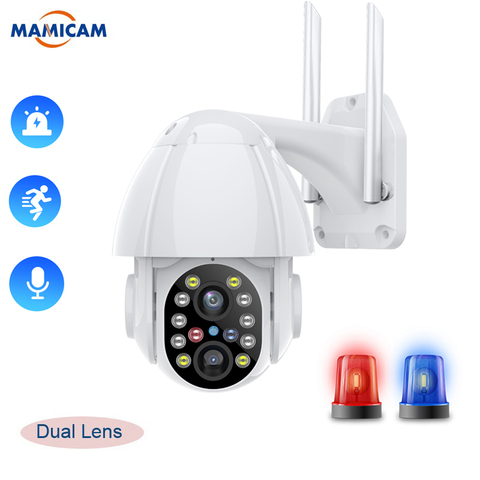 Cámara exterior wi-fi con ZOOM 4X, doble lente, seguimiento automático, CCTV en la nube, cámara IP de seguridad para el hogar, 2,8mm-12mm ► Foto 1/6