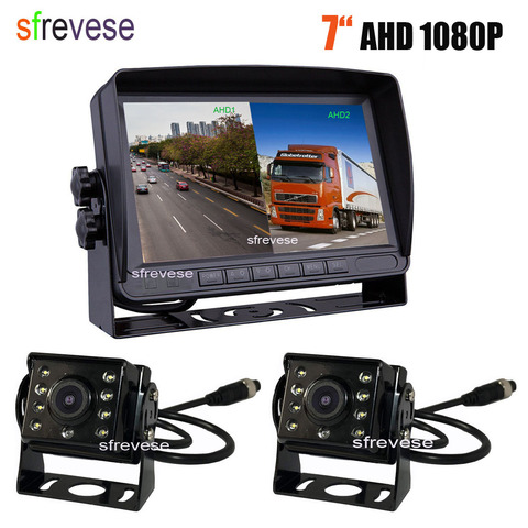 Monitor de visión trasera de coche, grabación DVR HD IPS de 7 