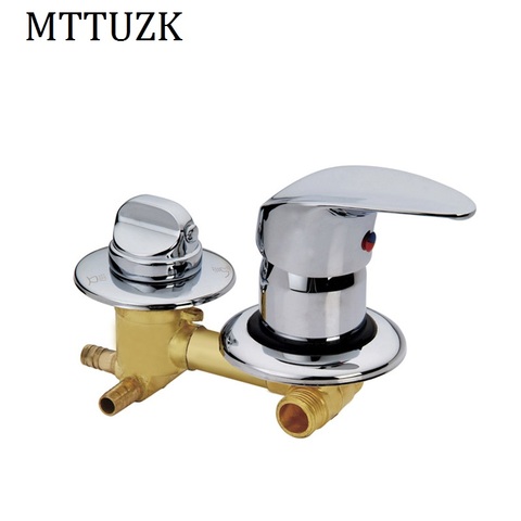 MTTUZK-grifo de ducha de latón oculto, válvula mezcladora de cabina de ducha de cobre, 2/3/4/5 vías, intubación ► Foto 1/5