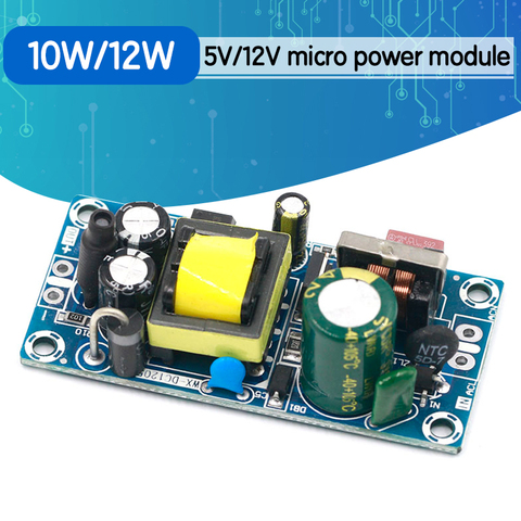 AC-DC 5V2A 10W módulo del interruptor de la fuente de alimentación circuito desnudo 85-264V a 5V 2A tablero para reemplazar/reparar 12V1A ► Foto 1/6