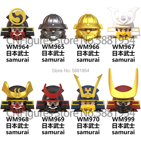 Venta unitaria WM6090 Samurai japonés Ninja Ronin Guerrero Anime figura de acción de casco armadura de juguetes de bloques de construcción para niños ► Foto 1/6
