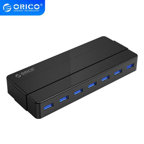 Centro de escritorio ORICO H7928-U3 7 puertos USB3.0 con adaptador de corriente de 12V HUB USB 3,0 ► Foto 1/6