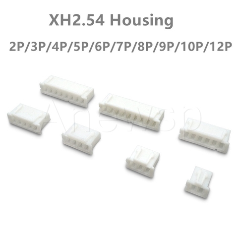 Carcasa de cabeza de conector XH2.54, carcasa de 2P, 3P, 4P, 5P, 6P, 7P, 8P, 9P, 10P, 12 Pines, carcasa de plástico de 2,54mm, 2,54mm, Pitch XH para PCB jst, 50 Uds. ► Foto 1/4