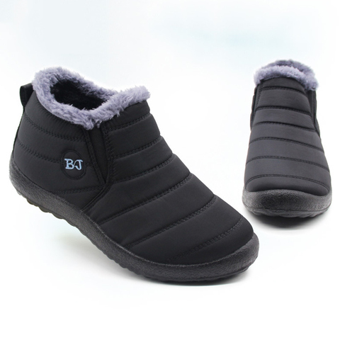 Hombres botas ligero zapatos de invierno para hombres botas nieve calzado de invierno de talla grande 47 Slip On Unisex tobillo botas de invierno ► Foto 1/6