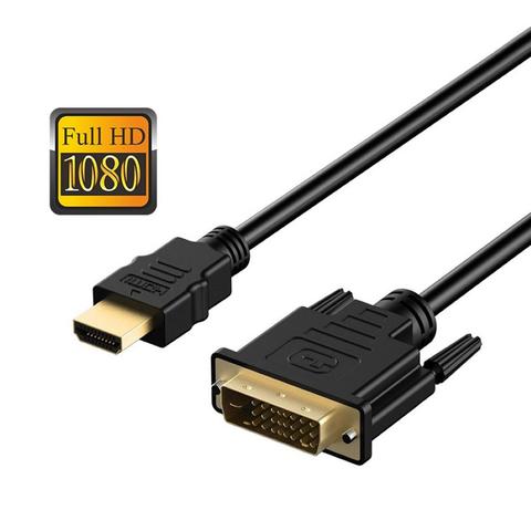 Cable HDMI a DVI adaptador 24 + 1 Pin macho 1080P Cable convertidor de Cable para TV Laptop ► Foto 1/6