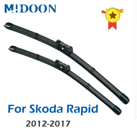 MIDOON-limpiaparabrisas para Skoda, brazos de botón de ajuste rápido, 2012, 2013, 2014, 2015, 2016, 2017 ► Foto 1/6