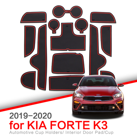 ZUNDUO coche Anti-deslizamiento puerta ranura estera de la taza para KIA Forte K3 2022 de 2022 de la Copa antideslizante esteras accesorios no-Slip Pad estilo de coche ► Foto 1/6