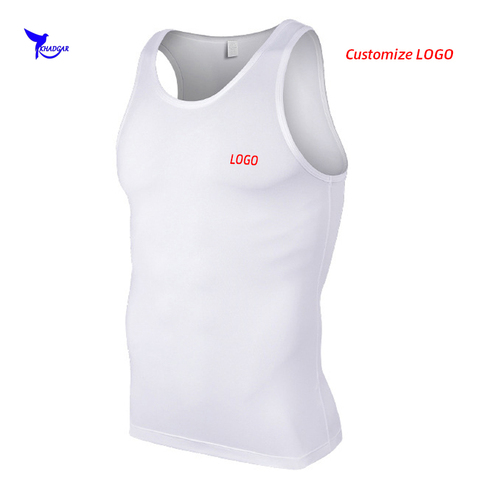 Camiseta sin mangas de compresión para hombre, chaleco deportivo para gimnasio, correr, ropa interior elástica de secado rápido, personalizada, novedad de 2022 ► Foto 1/5