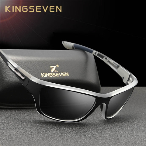 KINGSEVEN-Gafas de sol polarizadas con armazón ultraligero para hombres, cuadradas, para deporte, de moda, protección UV, para viajes al aire libre, nuevas ► Foto 1/6