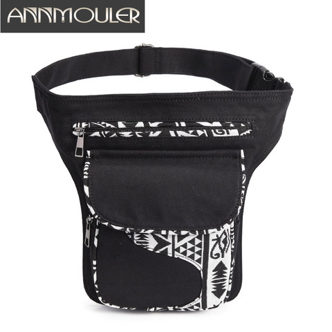 Annmouler-riñonera Vintage de gran capacidad para mujer, bolso de tela de retales para teléfono, bolsillo, cinturón ajustable ► Foto 1/6