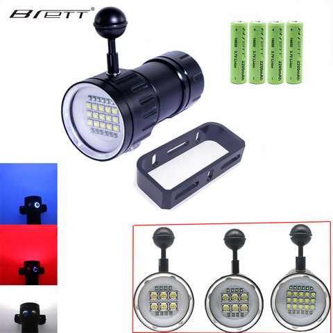 Linterna de buceo LED, 20000 lúmenes, 6 x XHP70, iluminación subacuática, 100m, antorcha táctica impermeable para fotografía, vídeo, luz de relleno ► Foto 1/6