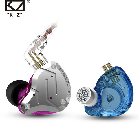 KZ-auriculares metálicos ZS10 Pro, 10 controladores híbridos de 4BA + 1DD, Auriculares auriculares con graves HIFI con control del oído, auriculares deportivos con cancelación de ruido ► Foto 1/6