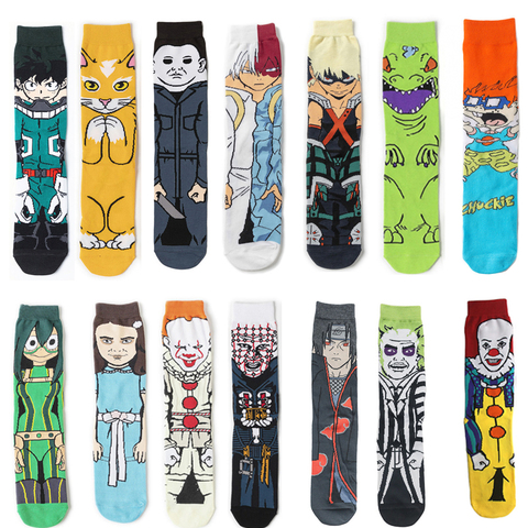 SP821 1 par de dibujos animados divertido Anime calcetines Calcetines de los hombres de las mujeres de las películas de terror de algodón feliz calcetines, regalos para hombres ► Foto 1/6