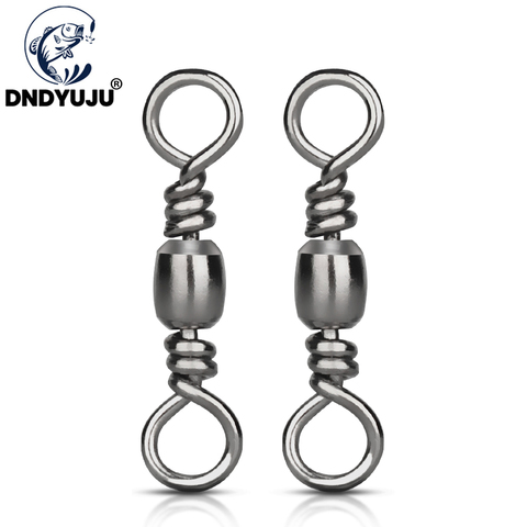 DNDYUJU 100/50 Uds de pescar de acero inoxidable barril rodamiento rodante giratorio anillo sólido ganchos de pesca señuelos accesorio conector para pesca ► Foto 1/6