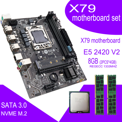 Qiyida-conjunto de placa base X9A con cpu Xeon LGA 1356 E5 2420 V2, 2 uds. x 4GB = 8GB 1333MHz pc3 10600R DDR3 ECC REG memoria ram ► Foto 1/5